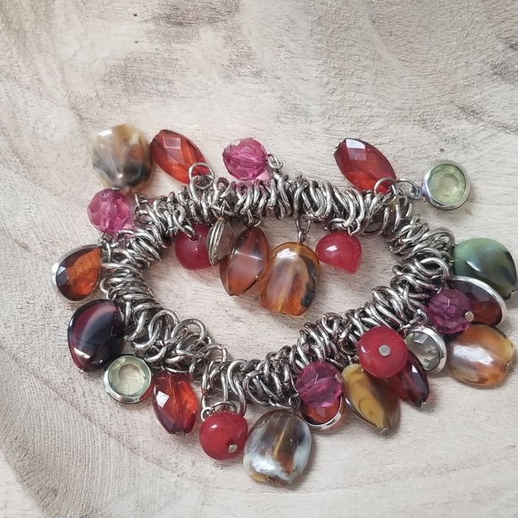 Bracelet, multi colored stones and jewels - Picture 6 of 9